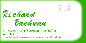 richard bachman business card